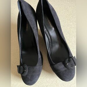 Banana Republic Black Suede Wedge Heels
